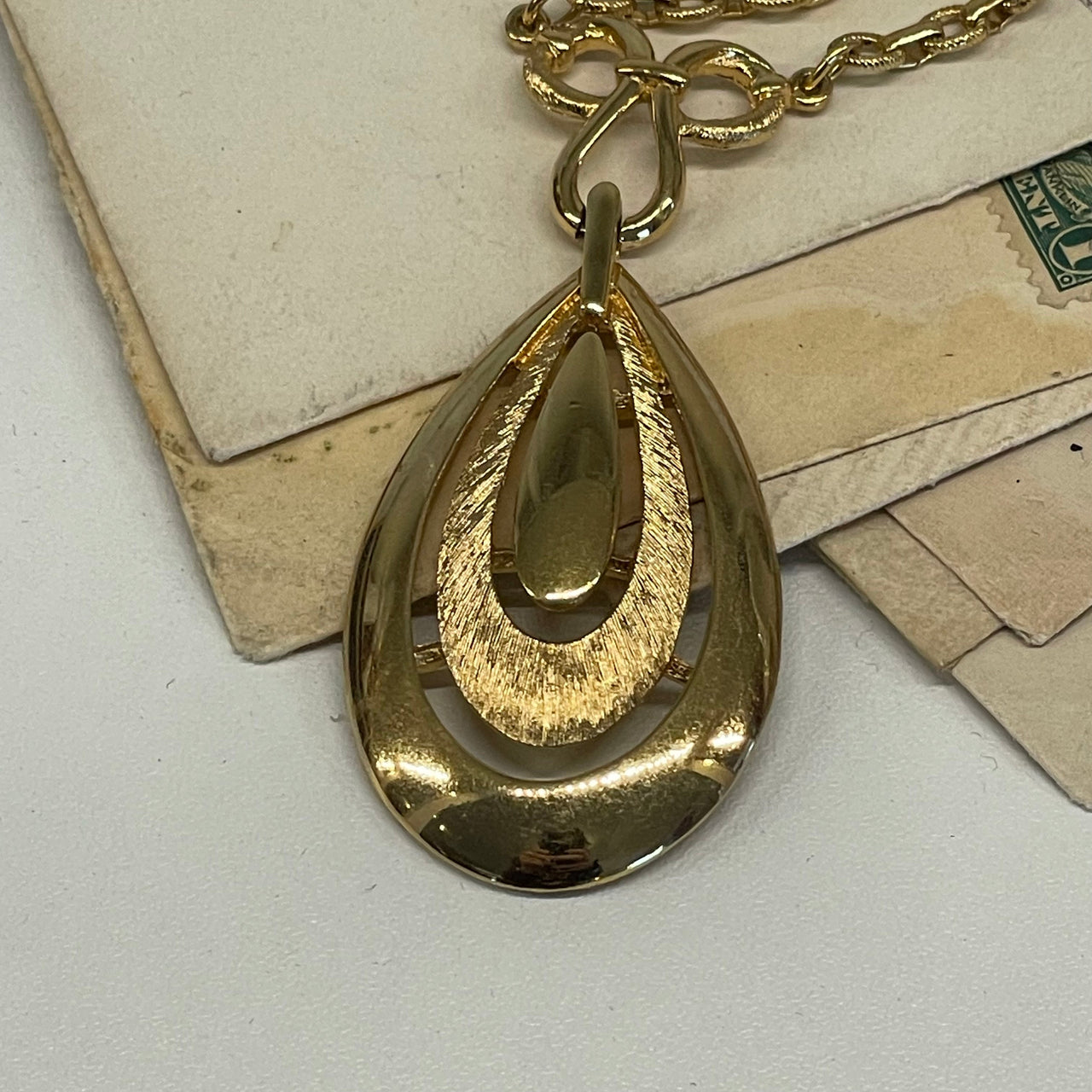 Gold Trifari Teardrop Necklace Bloomers and Frocks 