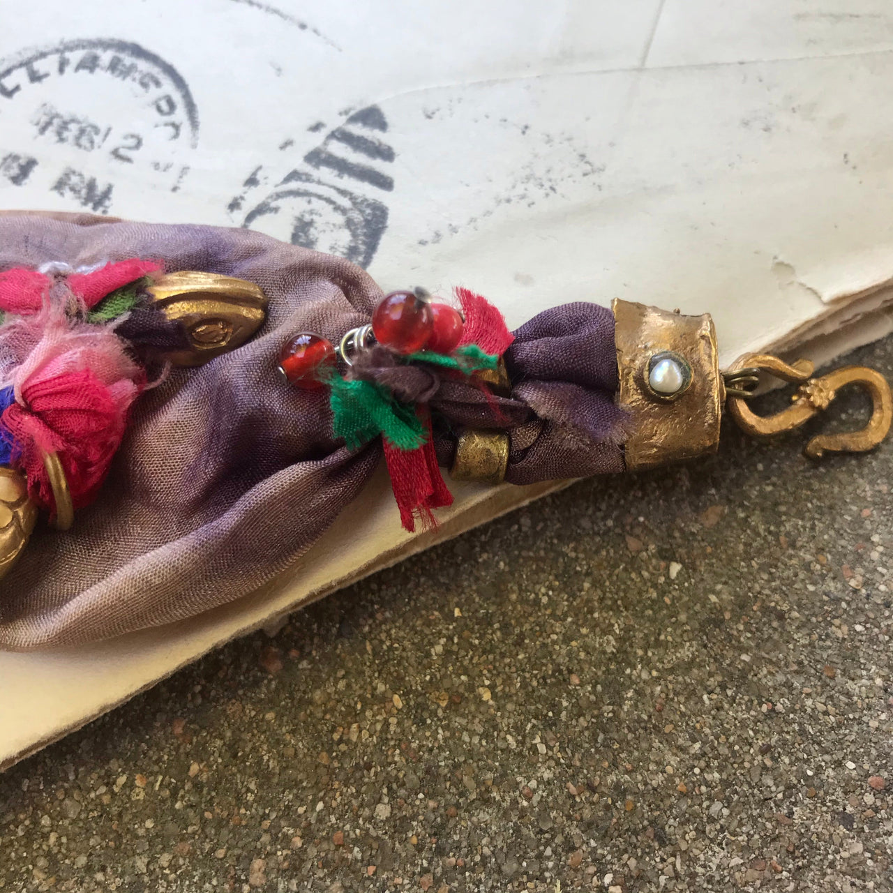 Handmade Silk Snake Charm Bracelet Jewelry Bloomers and Frocks 