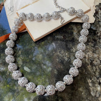Thumbnail for Monet Silver Filgree Ball Necklace Jewelry Bloomers and Frocks 