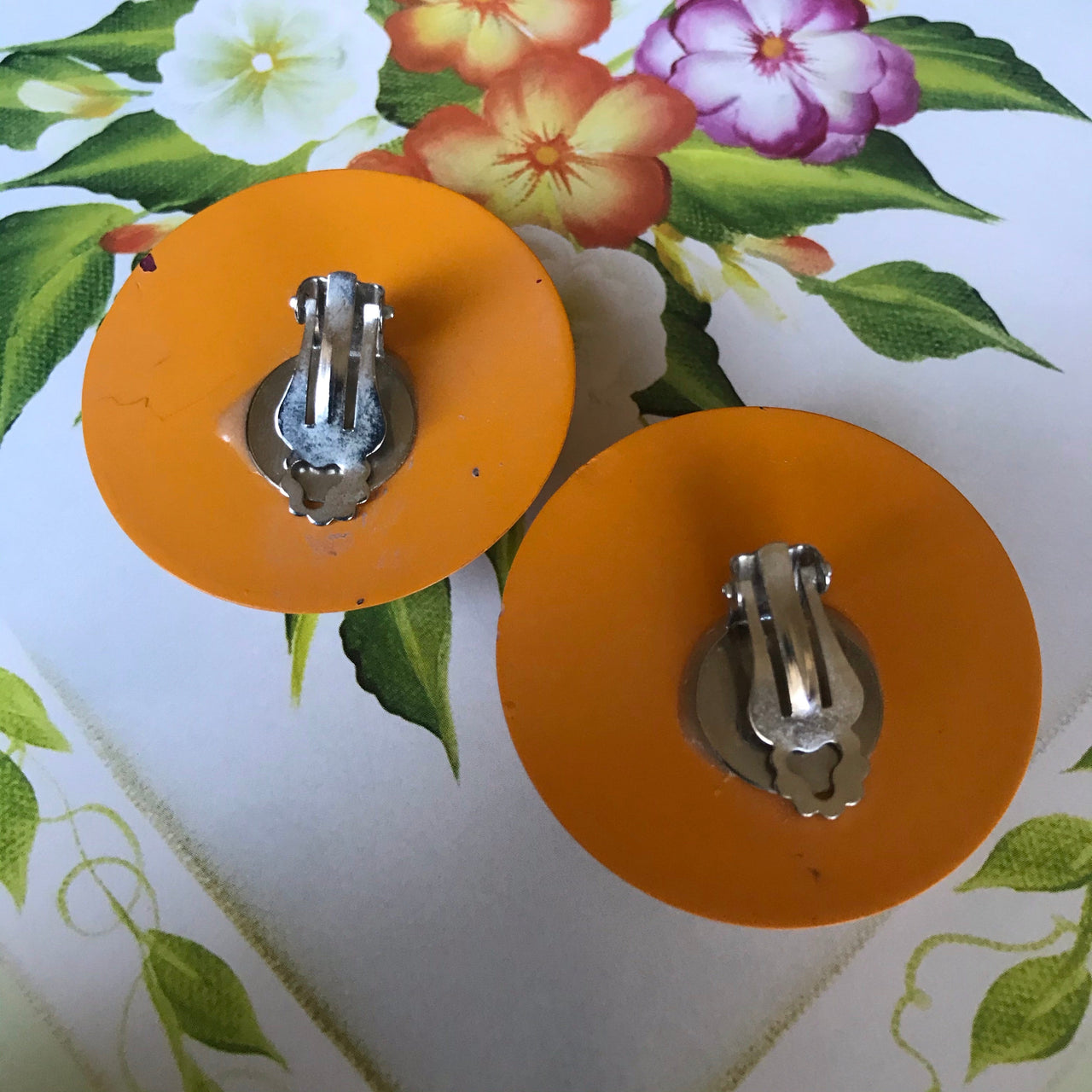 Orange Clip Earrings Jewelry Bloomers and Frocks 