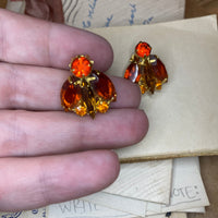 Thumbnail for Orange Rhinestone Clip Earrings Jewelry Bloomers and Frocks 