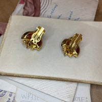 Thumbnail for Orange Rhinestone Clip Earrings Jewelry Bloomers and Frocks 