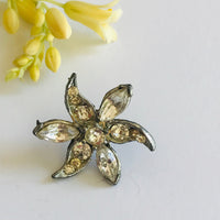 Thumbnail for Pewter Rhinestone Sister Flower Pins Jewelry Bloomers and Frocks 