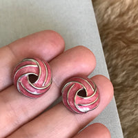 Thumbnail for Pink Enamel Pierced Stud Earrings Jewelry Bloomers and Frocks 