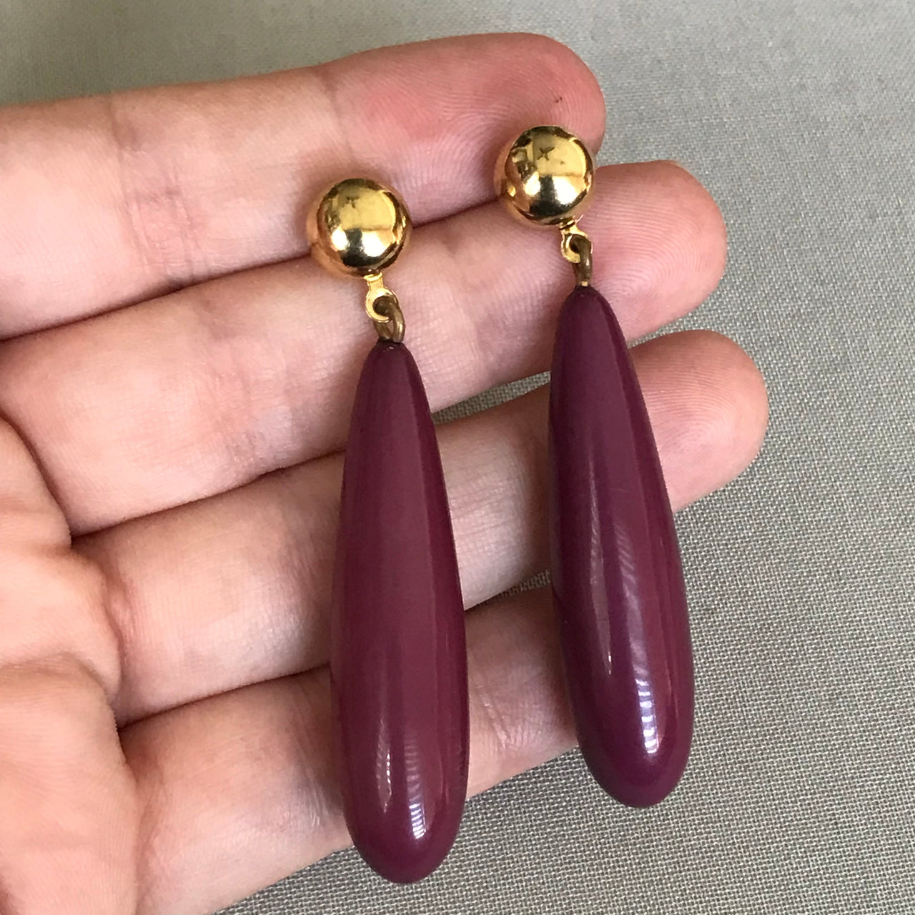 Purple Wooden Dangle Earrings Jewelry Bloomers and Frocks 