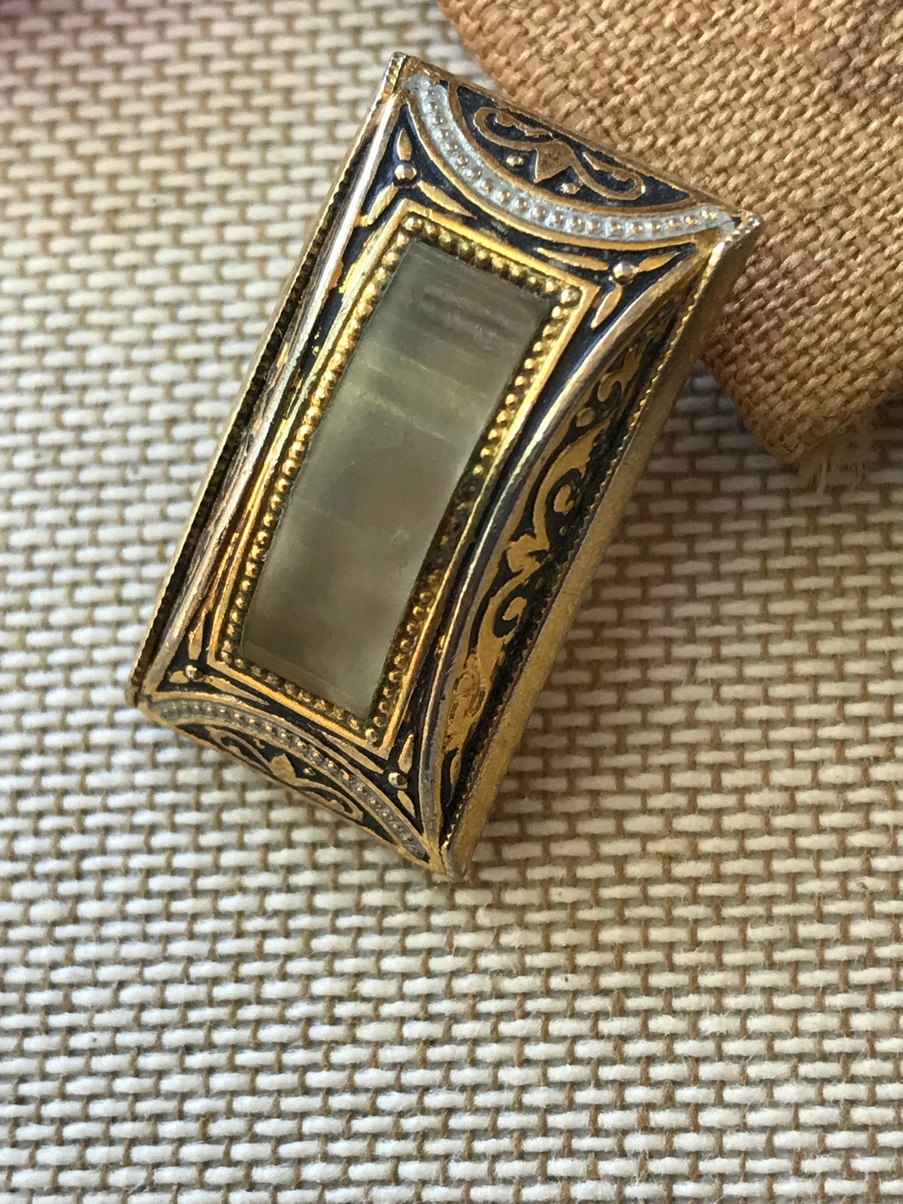 Rectangular Damascene Clip-On Earrings Jewelry Bloomers and Frocks 