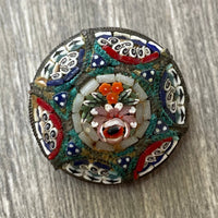 Thumbnail for Round Italian Micro Mosaic Floral Brooch Jewelry Bloomers and Frocks 