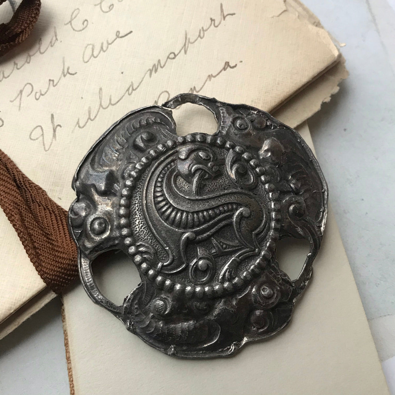 Silver Dragon Brooch Jewelry Bloomers and Frocks 