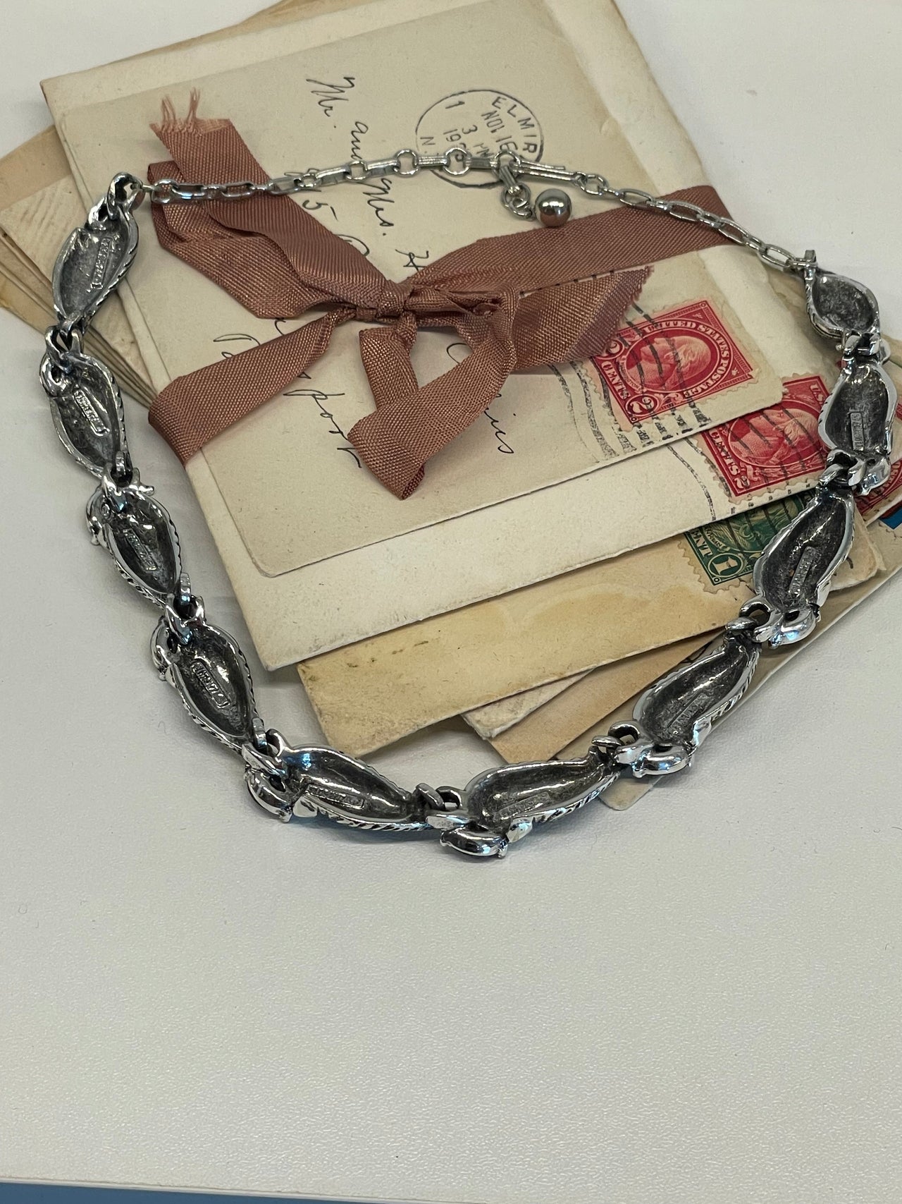 Silver Leaf Choker with Black Stones Bloomers and Frocks 