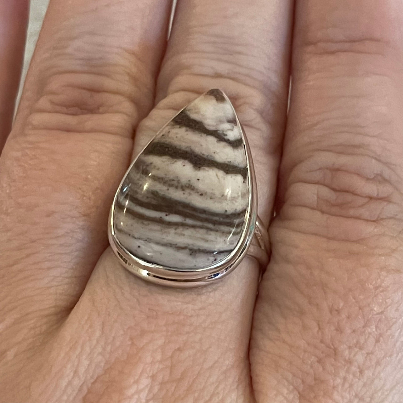 Sterling Silver and Zebra Jasper Ring Bloomers and Frocks 