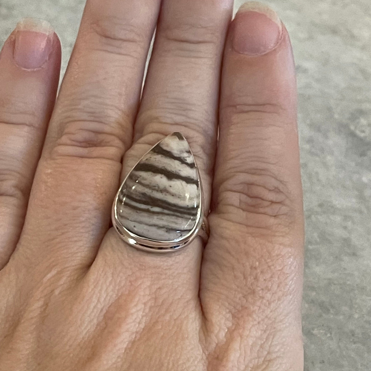 Sterling Silver and Zebra Jasper Ring Bloomers and Frocks 