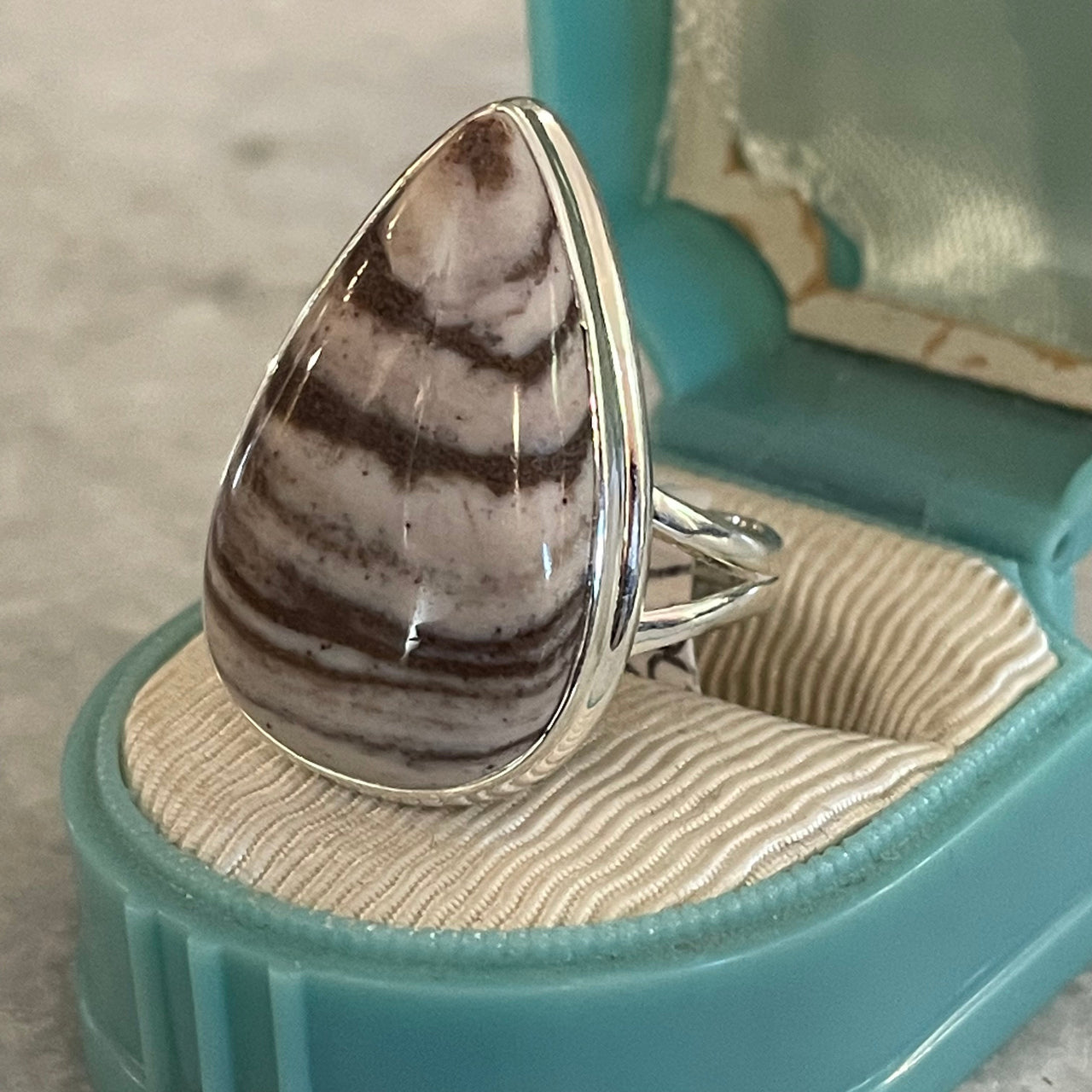 Sterling Silver and Zebra Jasper Ring Bloomers and Frocks 