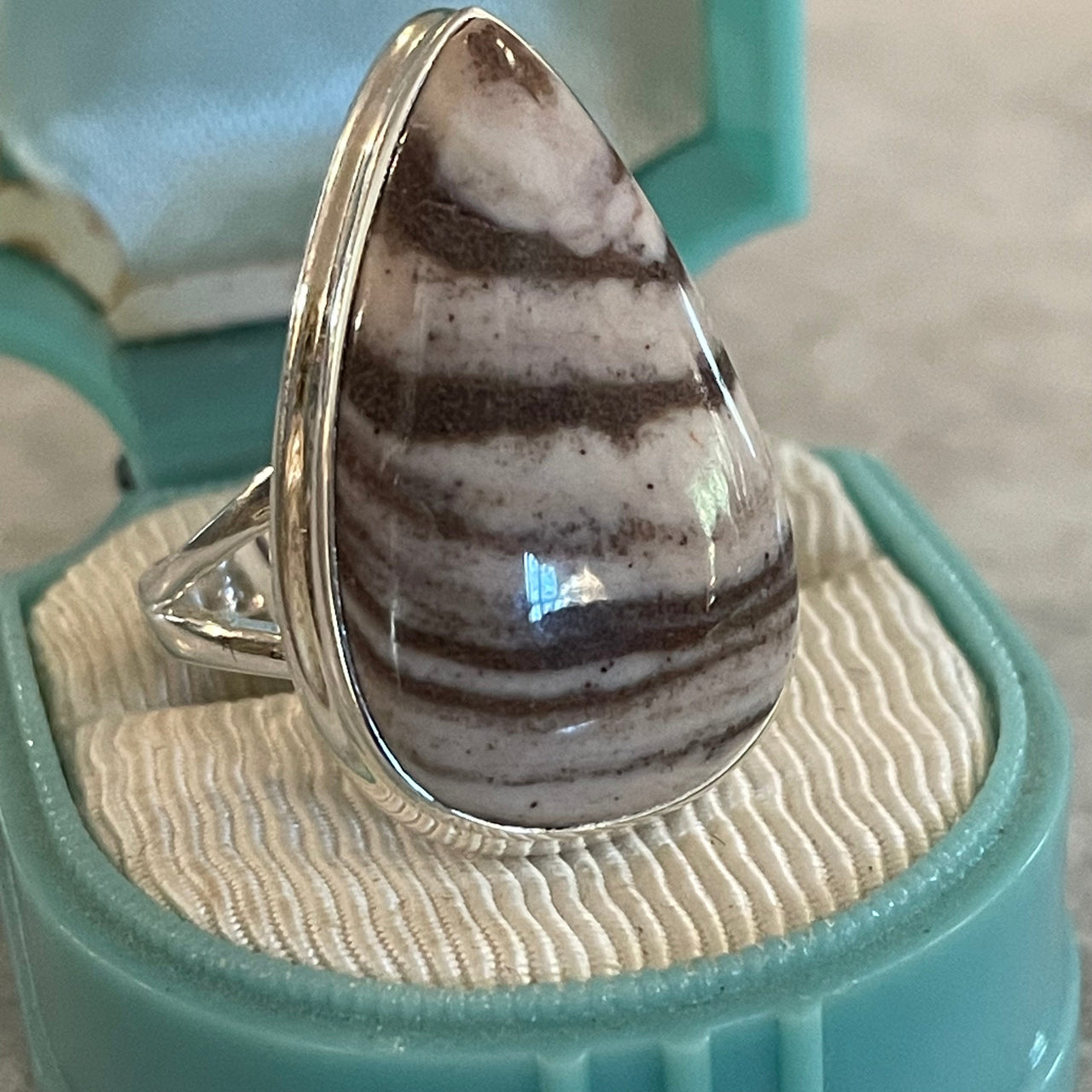 Sterling Silver and Zebra Jasper Ring Bloomers and Frocks 