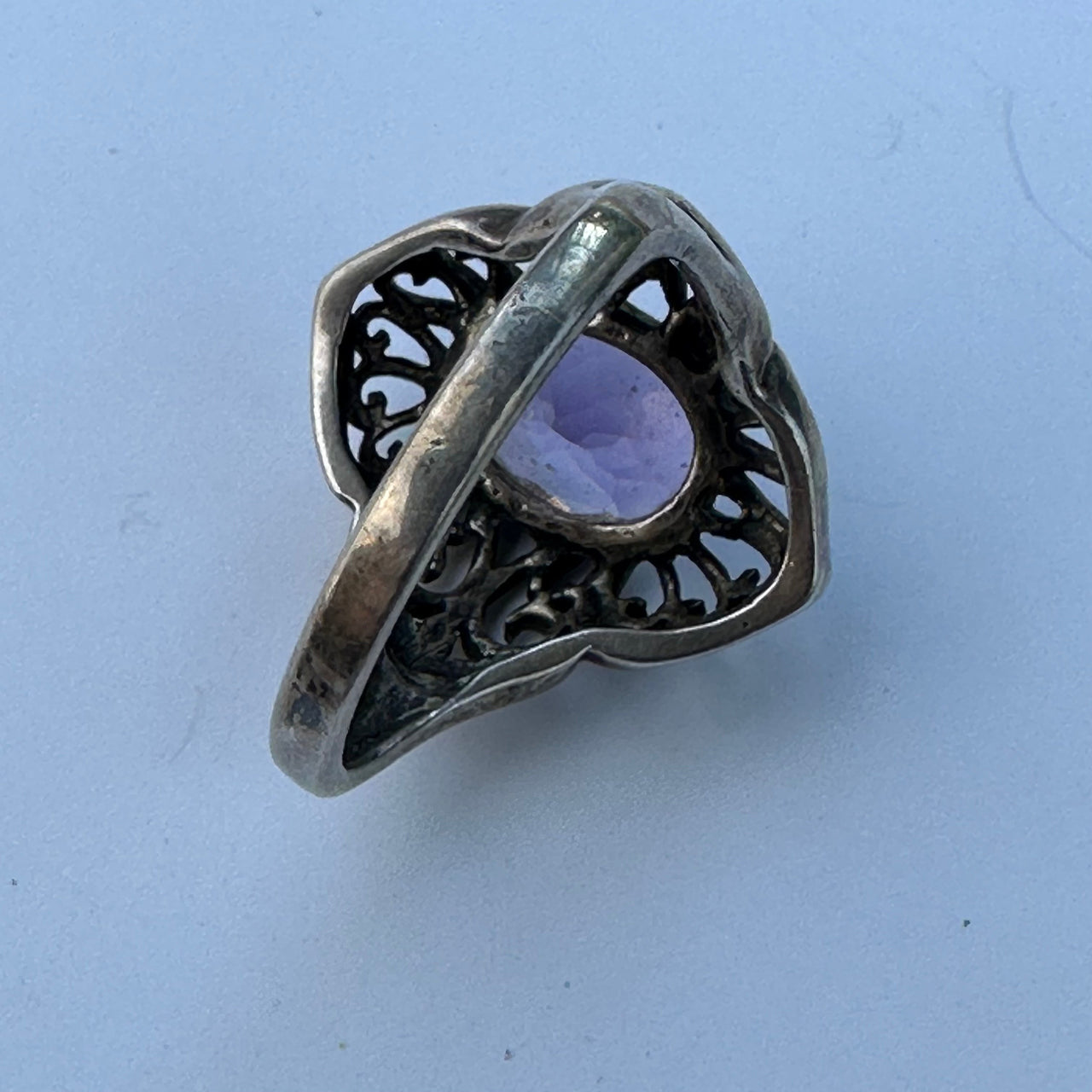 Sterling Silver Ring with Purple Stone Bloomers and Frocks 
