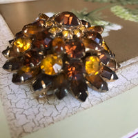Thumbnail for Three-Dimensional Brown and Amber Rhinestone Brooch Jewelry Bloomers and Frocks 