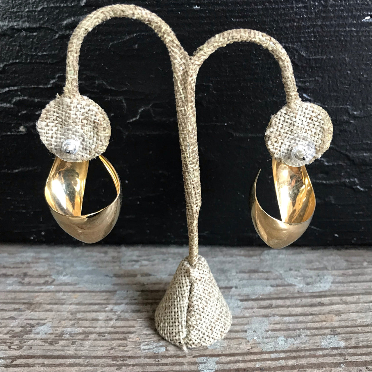 Twist Around Goldtone Hoop Earrings Jewelry Bloomers and Frocks 