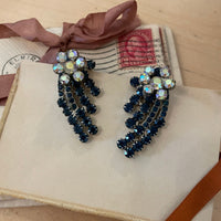 Thumbnail for Vintage Blue Rhinestone Clip Ear Climbers Jewelry Bloomers and Frocks 