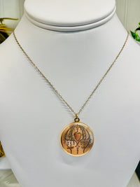 Thumbnail for Vintage Gold Filled Round Engraved Locket Jewelry Bloomers and Frocks 