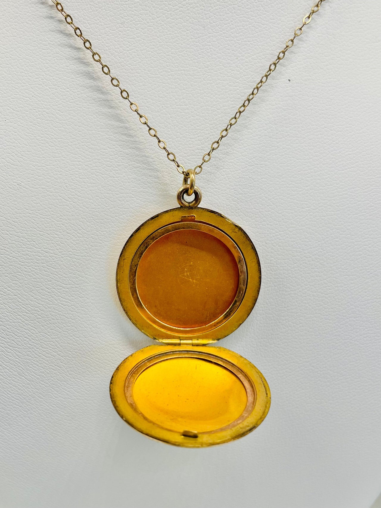 Vintage Gold Filled Round Engraved Locket Jewelry Bloomers and Frocks 