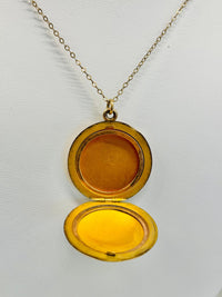 Thumbnail for Vintage Gold Filled Round Engraved Locket Jewelry Bloomers and Frocks 