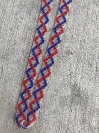 Thumbnail for Vintage Red + Blue Seedbead Flapper Necklace Jewelry Bloomers and Frocks 