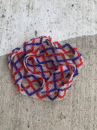 Thumbnail for Vintage Red + Blue Seedbead Flapper Necklace Jewelry Bloomers and Frocks 