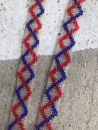 Thumbnail for Vintage Red + Blue Seedbead Flapper Necklace Jewelry Bloomers and Frocks 
