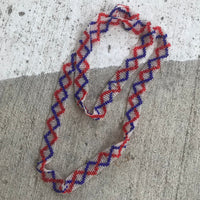 Thumbnail for Vintage Red + Blue Seedbead Flapper Necklace Jewelry Bloomers and Frocks 