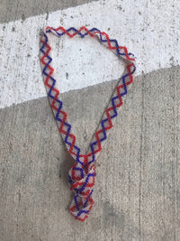 Thumbnail for Vintage Red + Blue Seedbead Flapper Necklace Jewelry Bloomers and Frocks 