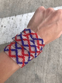 Thumbnail for Vintage Red + Blue Seedbead Flapper Necklace Jewelry Bloomers and Frocks 